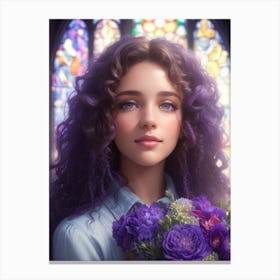 Girl With Purple Hair Canvas Print