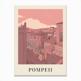 Pompeii Vintage Pink Italy Poster Canvas Print