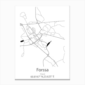 Forssa,Finland Minimalist Map Canvas Print