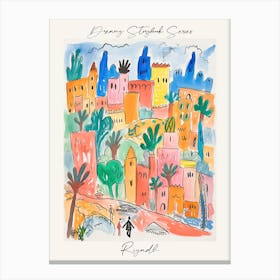 Poster Of Riyadh, Dreamy Storybook Illustration 3 Canvas Print