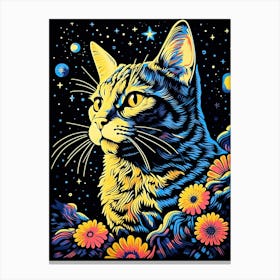 Astral Purrplex, Psychedelic Cats series Canvas Print