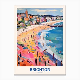 Brighton England Uk Travel Poster Canvas Print
