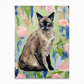 A Balinese Cat Painting, Impressionist Painting 4 Canvas Print