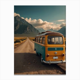 Vw Bus On The Road Canvas Print