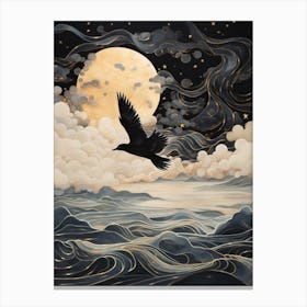 Magpie 5 Gold Detail Painting Canvas Print
