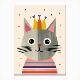 Little Cat 4 Wearing A Crown Canvas Print