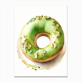 Pistachio Donut Cute Neon 1 Canvas Print