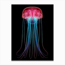Comb Jellyfish Neon 7 Canvas Print
