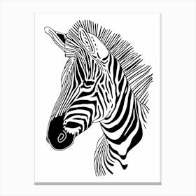 Zebra Head animal lines art Canvas Print