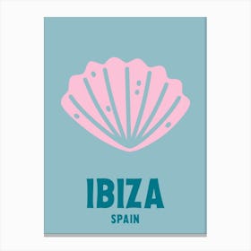 Ibiza, Spain, Graphic Style Poster 4 Canvas Print