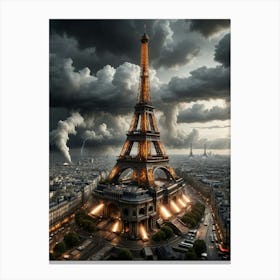 Eiffel Tower Paris Hurricane Canvas Print