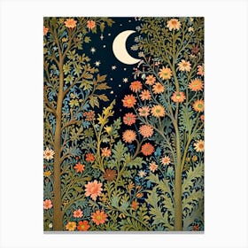 William Morris Moon And Flowers 39 Canvas Print