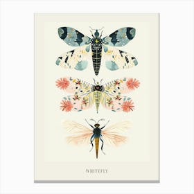 Colourful Insect Illustration Whitefly 2 Poster Canvas Print