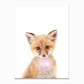 Bubble Gum Fox Canvas Print