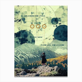 Woman Standing On A Mountain Canvas Print