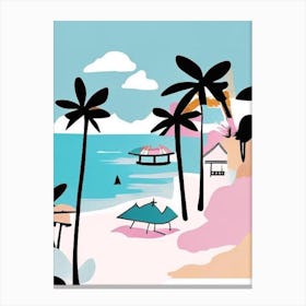 Koh Samet Thailand Muted Pastel Tropical Destination Canvas Print