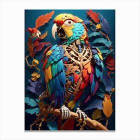 Parrot On A Branch Canvas Print