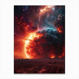 Lightning In The Sky Print Canvas Print