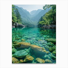 Clear Water In A Mountain Lake 2 Canvas Print