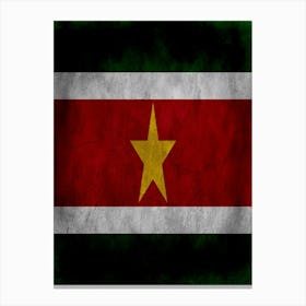 Suriname Flag Texture Canvas Print