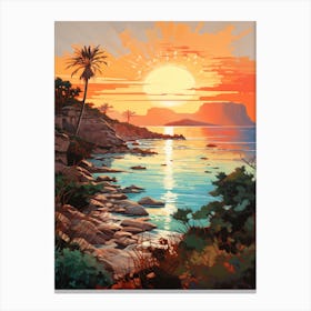 A Painting Of Cala Tarida Ibiza Spain 4 Canvas Print