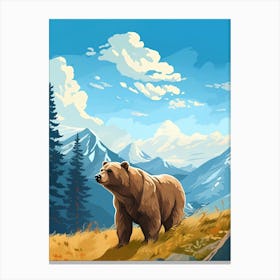 Bear In The Mountains Canvas Print