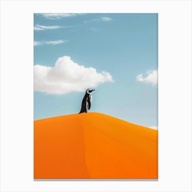 Penguin In The Desert 7 Canvas Print
