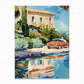 Car By The Pool Canvas Print