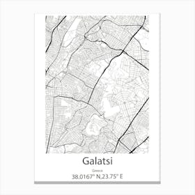 Galatsi,Greece Minimalist Map Canvas Print