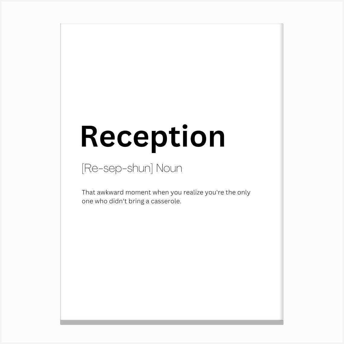 Reception Definition Meaning 1 Canvas Print by Kaigozen