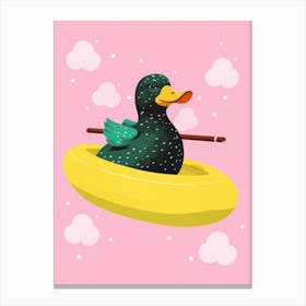 Duck In A Boat Canvas Print