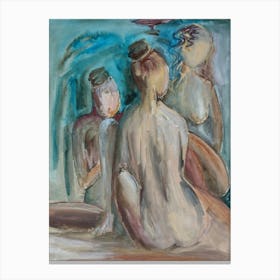 Three Graces, Symphony in Blue, Bedroom  Canvas Print