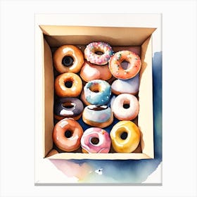 A Box Of Donuts Cute Neon 1 Canvas Print