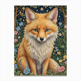 Floral Fox Canvas Print