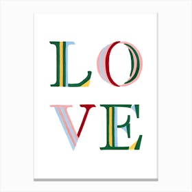 Love Rainbow Stripe Canvas Print