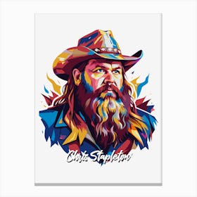 Chris Stapleton 01 Portrait Music WPAP Pop Art Canvas Print