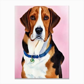 Beagle 3 Watercolour dog Canvas Print