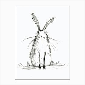 B&W Arctic Hare Canvas Print