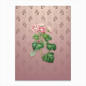 Vintage Rhomb Leaf Palavia Flower Botanical on Dusty Pink Pattern n.1373 Canvas Print