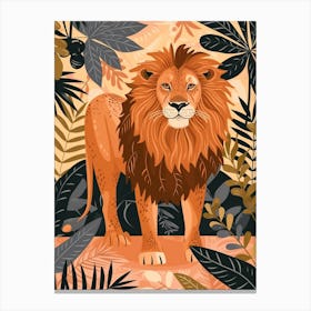 African Lion Symbolic Imagery Illustration 2 Canvas Print