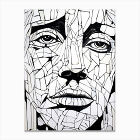 Geometric Cracked Face 1 Canvas Print