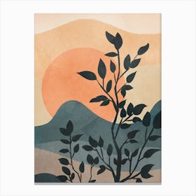 Orange Rising Sun Canvas Print