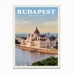 Budapest Hungary Travel Poster Canvas Print