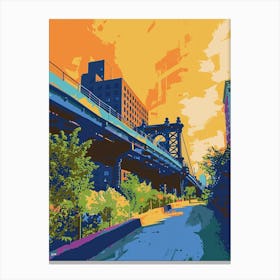 The High Line New York Colourful Silkscreen Illustration 4 Canvas Print