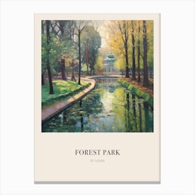 Forest Park St Louis United States Vintage Cezanne Inspired Poster Canvas Print