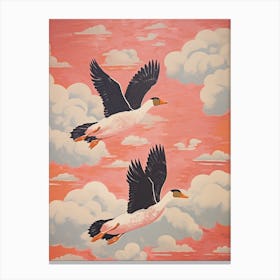 Vintage Japanese Inspired Bird Print Duck 4 Canvas Print