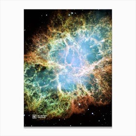 Crab Nebula. M1, NGC 1952 ⛔ HQ-quality (NASA Hubble Space Telescope) — space poster, science poster, space photo Canvas Print