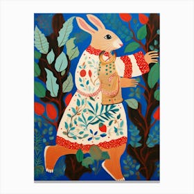 Maximalist Animal Painting Rabbit 1 Canvas Print