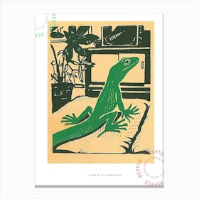 Lizard In The Living Room Block 2 Poster Canvas Print
