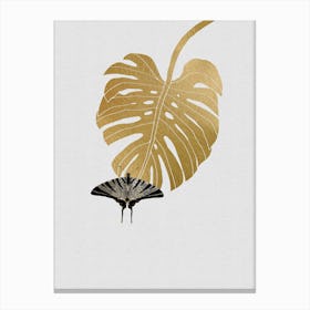Butterfly & Monstera Canvas Print